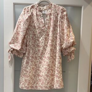entro Pink Floral Cream Tunic Dress